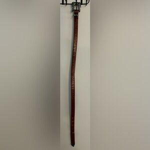 Vintage Linda Allard Ellen Tracy Womens Italian Alligator Calfskin Sz Med Brown